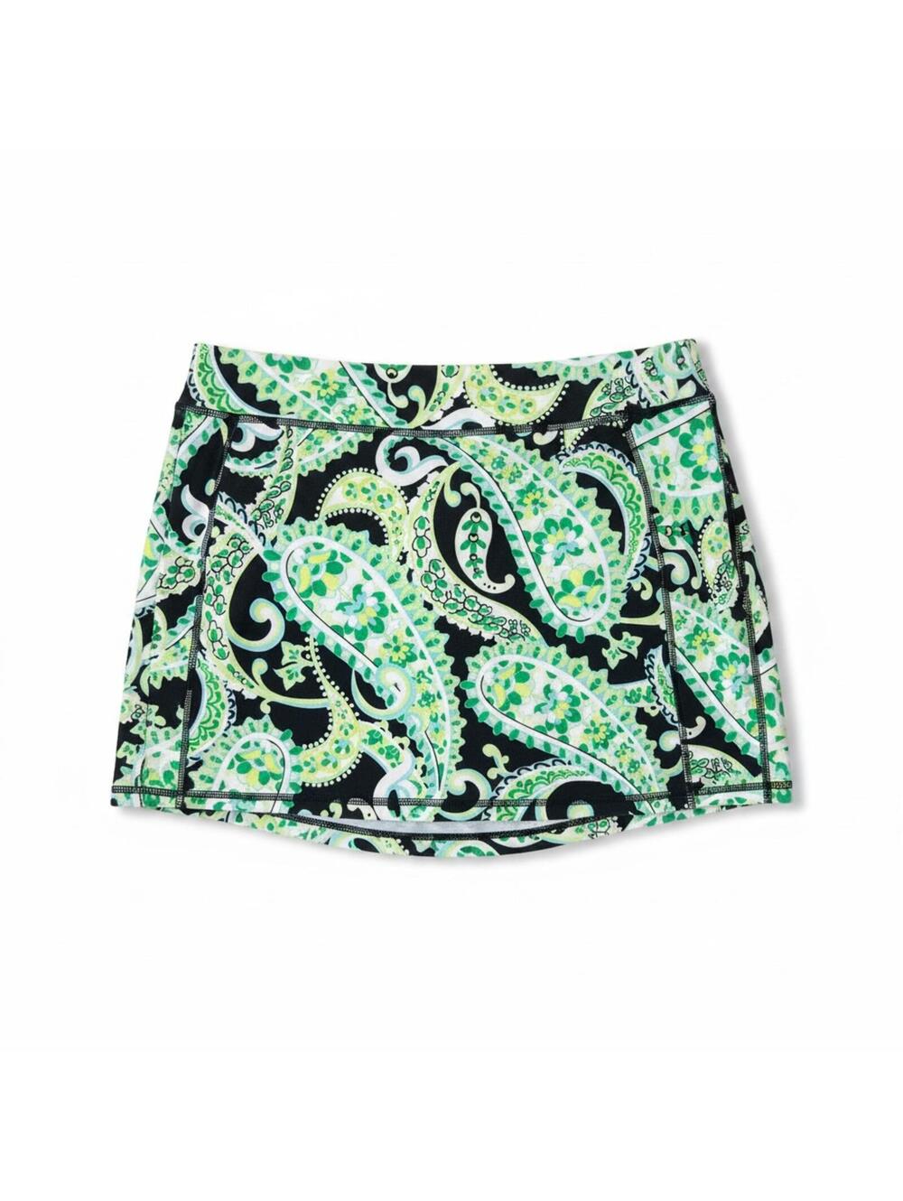 Talbots Paisley Skort Green Blue Golf Tennis Preppy Coastal Small